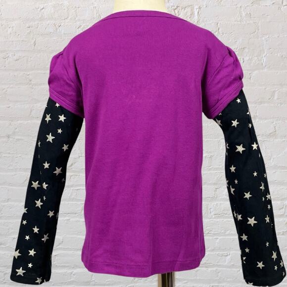 Carter’s Halloween Witch Cat Shirt 5T NWOT Sparkle Layered Purple Top - Picture 3 of 9